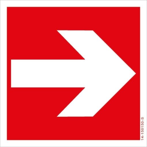 Brandschutzschild Richtungsangabe rechts bgv-a8-f01-1